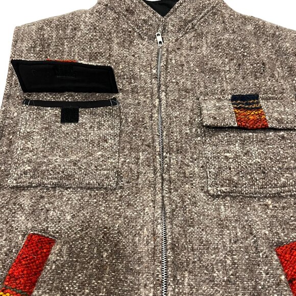Guatemala Wool Zip Vest, Pockets, Brown, M - Picture 6 of 8